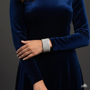 Bold Bridal Diamond-Look Wide Cuff Bangles – Rs. 3,950