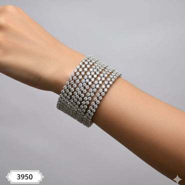 Bold Bridal Diamond-Look Wide Cuff Bangles – Rs. 3,950