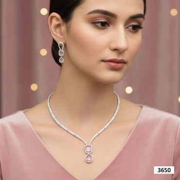 Multi-Color Stone & Pave Setting Jewellery Set – Rs. 3,650