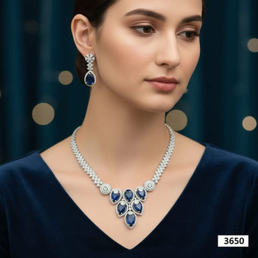 High-End Pave Setting Clear Crystal Statement Set – Rs. 3,650