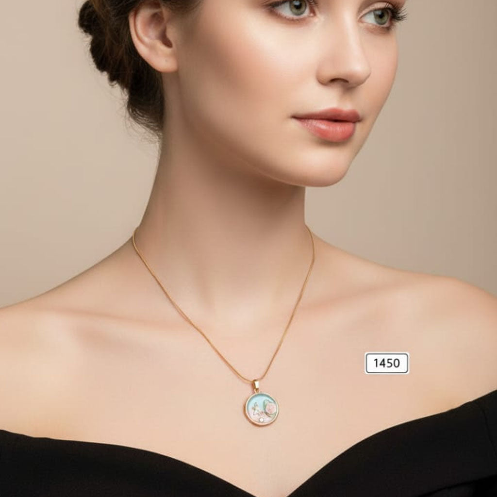 Minimalist Nature Inlay Pendant Necklace – Rs. 1,450