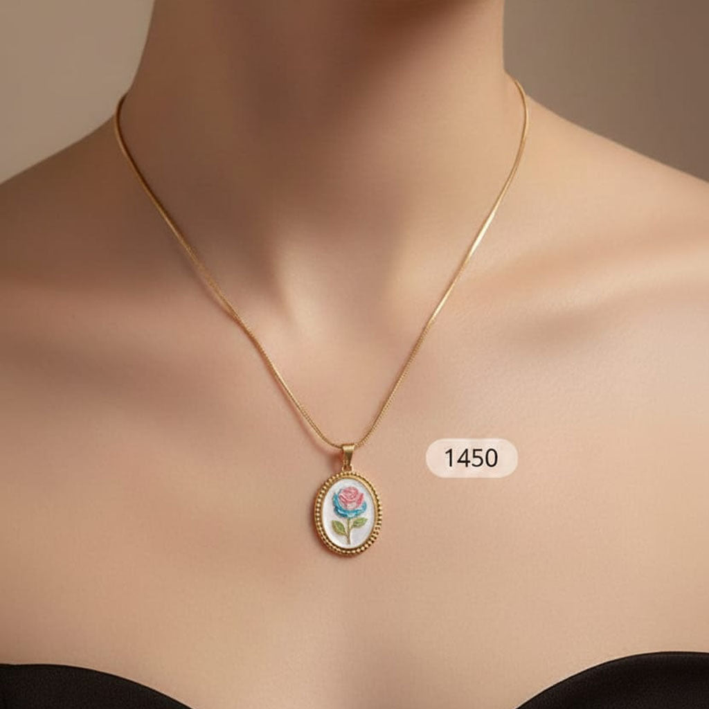 Romantic Botanical Flower Charm Necklace – Rs. 1,450