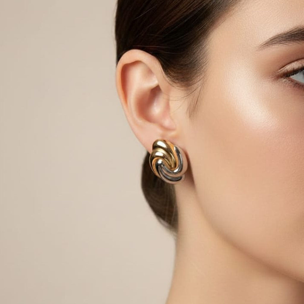 Designer Inspired Intertwined Rope Post Earrings – Rs. 850