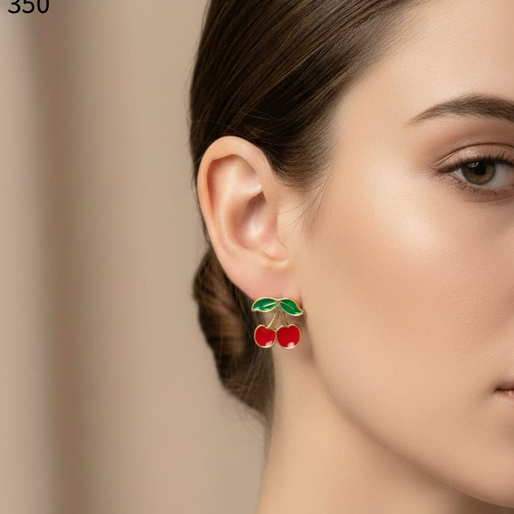 Chic Everyday Wear Novelty Cherry Studs – Rs. 350