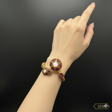 Statement Gold Plated Multi-Color CZ Cluster Bracelet – Rs. 3,250