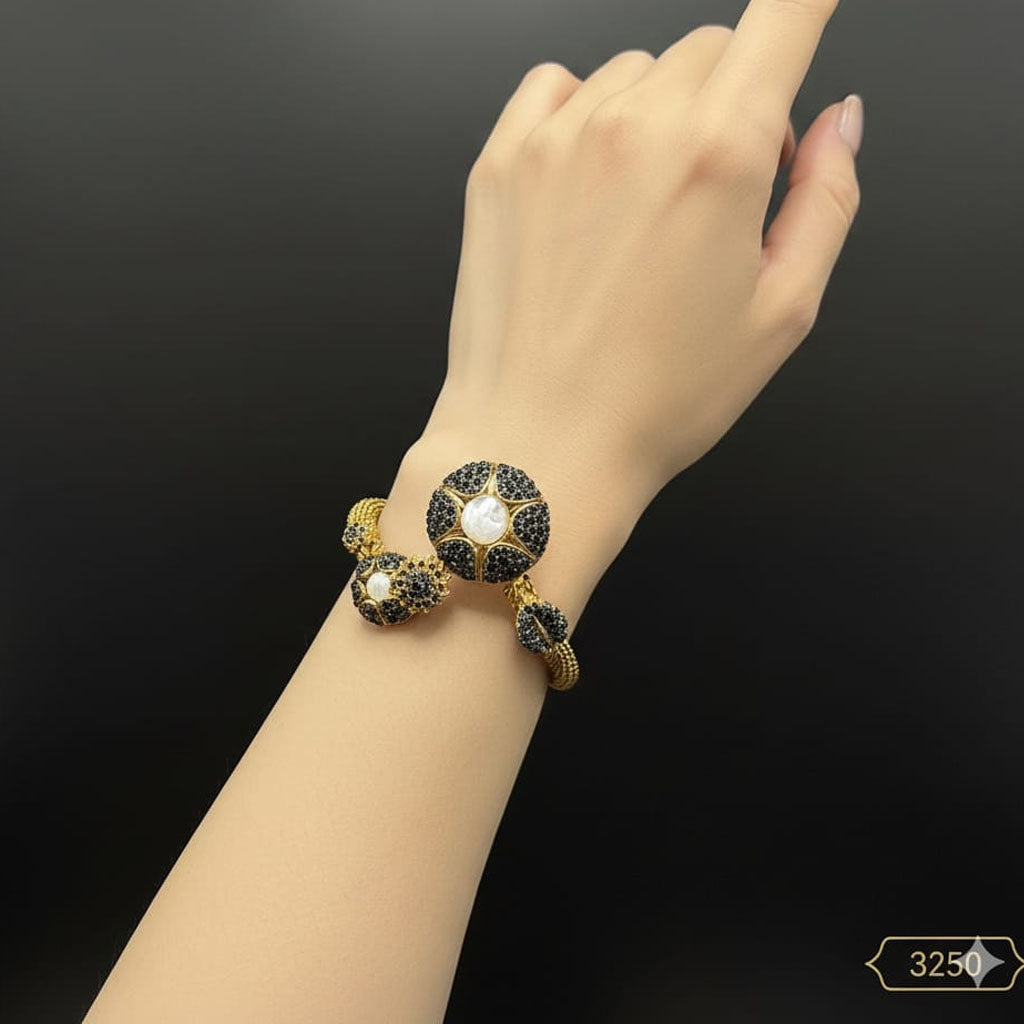 Statement Gold Plated Multi-Color CZ Cluster Bracelet – Rs. 3,250