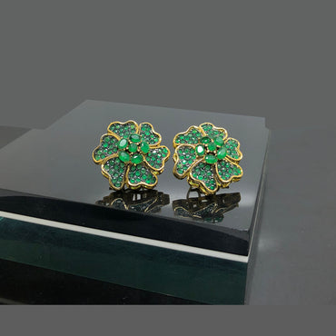 Golden Blossom Crystal Earrings