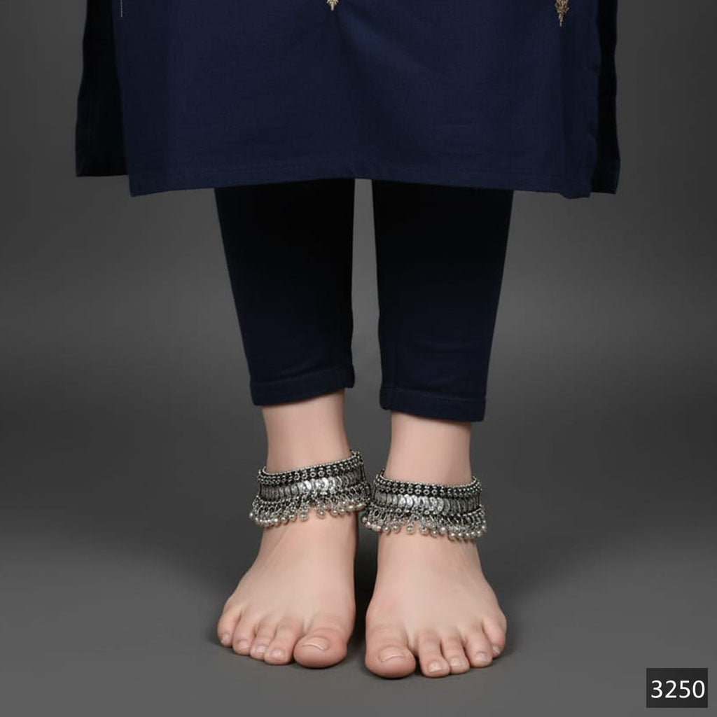 Ethnic Silver Tone Payal with Ghungroo (Pair) – Rs. 3,250