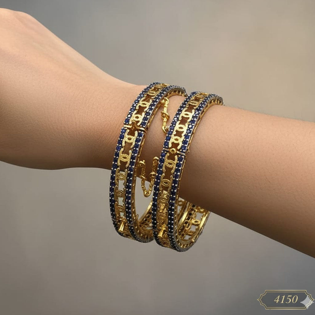 Openwork Blue Stone Kadas (Pair) – Rs. 4,150