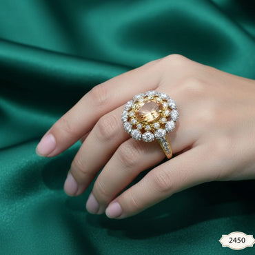 Topaz Queen Round Cut Statement Ring – Rs. 2,450