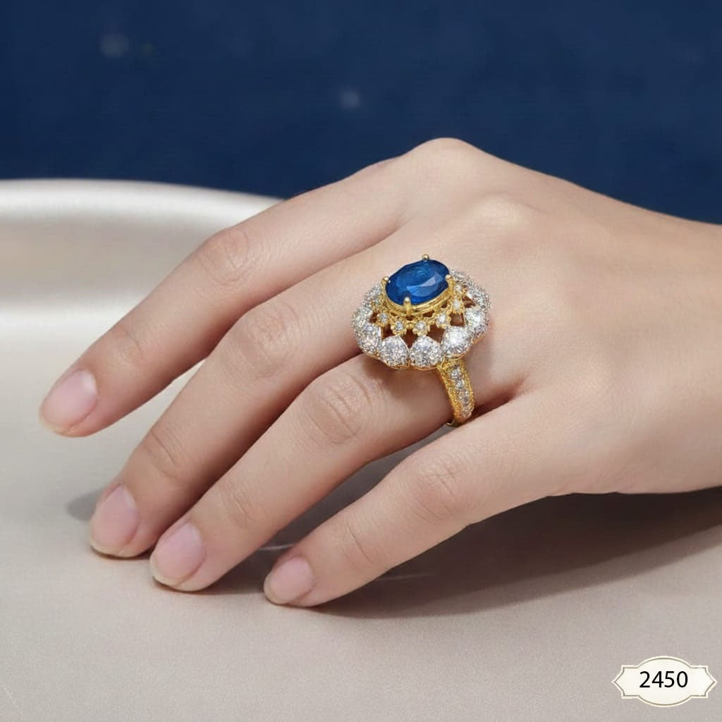 Topaz Queen Round Cut Statement Ring – Rs. 2,450