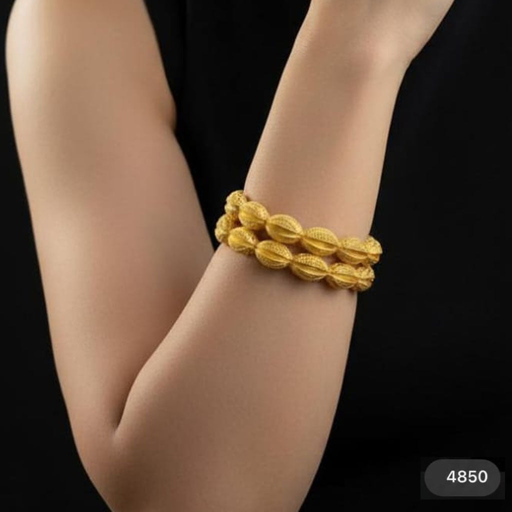 Temple Jewelry Heirloom Textured Bangle Pair – Rs. 4,850