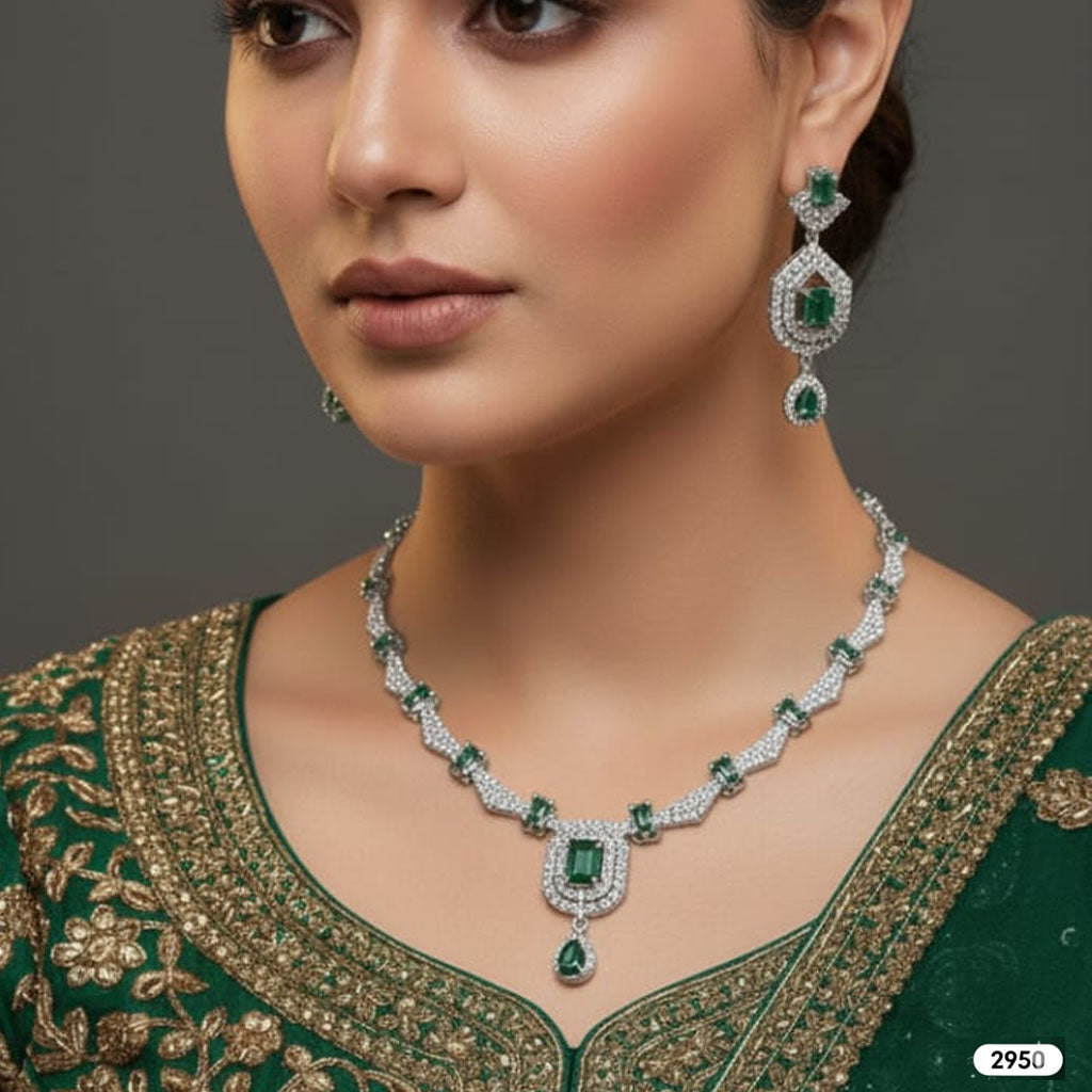 Majestic Cube Emerald Cut Zirconia Set – Rs. 2,950