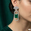 Gala Fan Arch & Geometric Rectangle Earrings – Rs. 3,450
