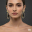 Gala Fan Arch & Geometric Rectangle Earrings – Rs. 3,450