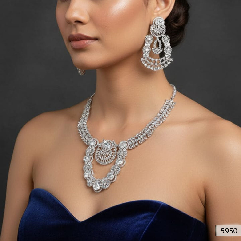 Oversized Zirconia & Diamond Look Gala Choker – Rs. 5,950