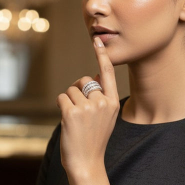 Triple Band Crystal Ring – Rs. 550