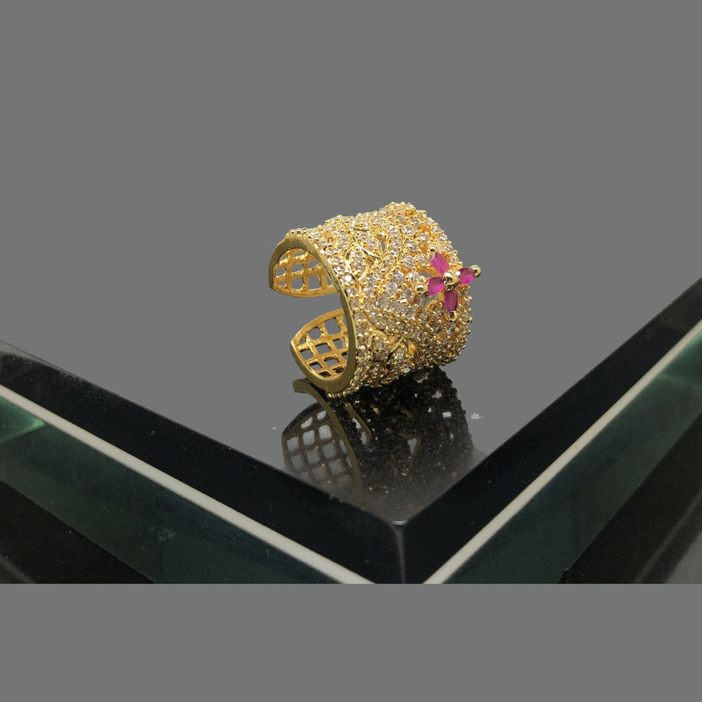 Classic Solitaire Crystal Silver Ring - Rs. 850