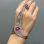 Royal Ruby Pink Stone Filigree Hathphool – Rs. 3,250
