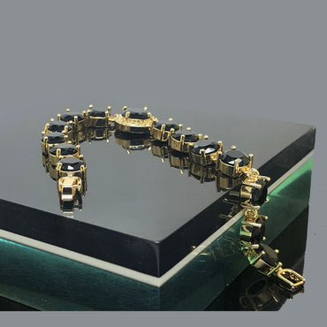 B195 – Black & Gold Luxe Tennis Bracelet