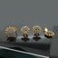 Floral Crystal Gold-Plated Locket Set with Matching Earrings