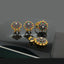 Floral Crystal Gold-Plated Locket Set with Matching Earrings