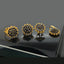 Floral Crystal Gold-Plated Locket Set with Matching Earrings