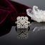 22K Gold-Tone White CZ Quatrefoil Open-Work Cluster & Pavé Shoulder Statement Ring
