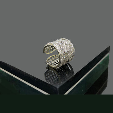 Classic Solitaire Crystal Silver Ring - Rs. 850