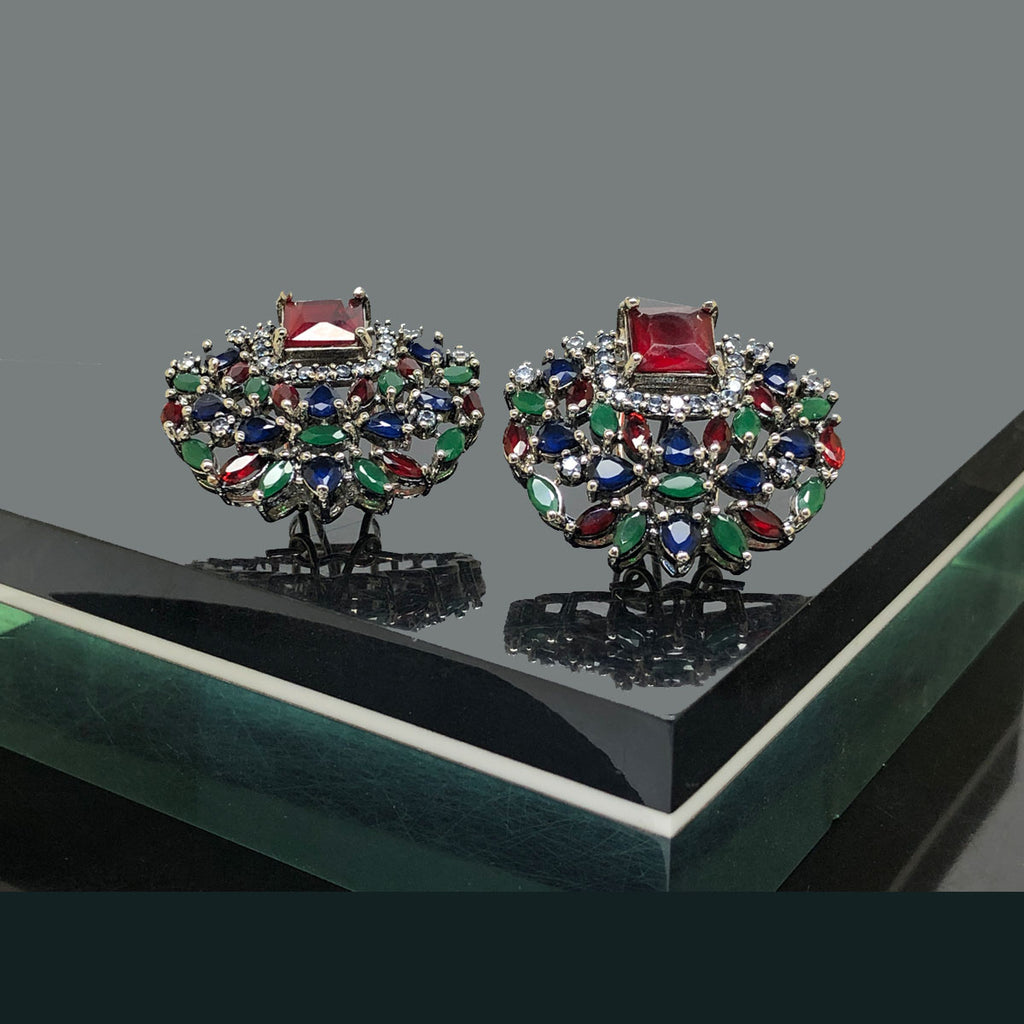 Vintage Earrings with Gold Embellishments