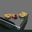 Gold Triple Stone Adjustable Rings – Set of 3 (Emerald, Ruby, Champagne)