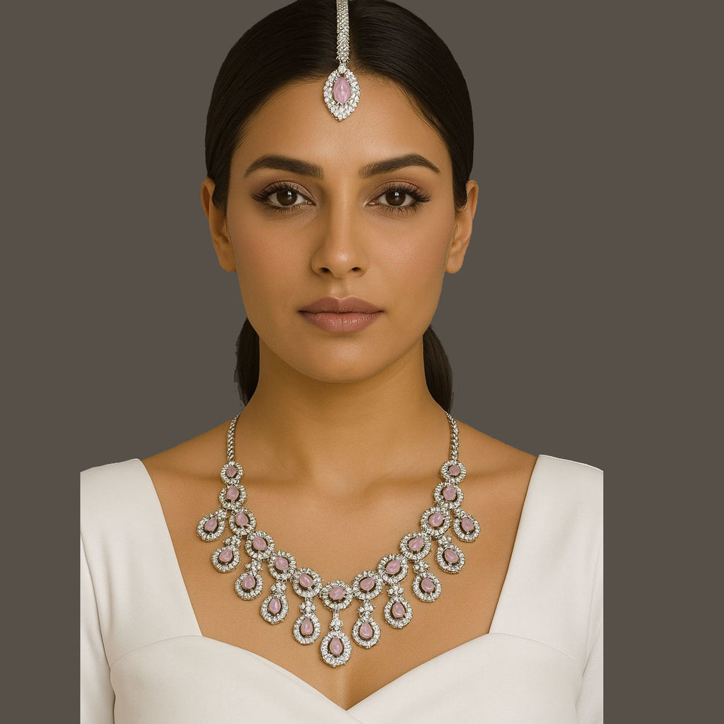 Pink American Diamond Set – Rs. 6500