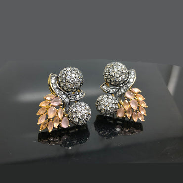 Radiant Gold-Plated Floral Cluster Traditional Earrings