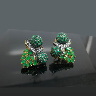 Radiant Gold-Plated Floral Cluster Traditional Earrings