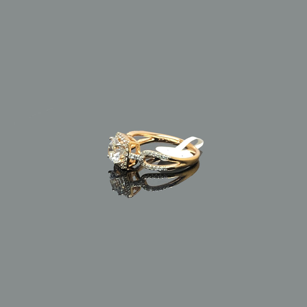 Premium Rose Gold Halo Ring with Round Center Stone – Sizes 7 to 9