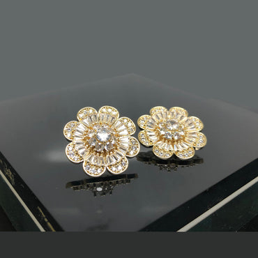 Radiant Flower Design Stud Earring