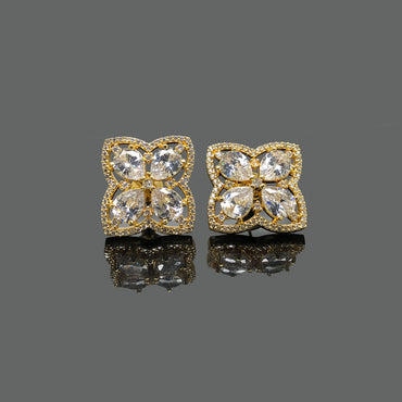 Floral Crystal Stud Earrings