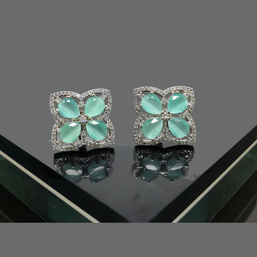 Floral Crystal Stud Earrings