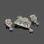 Rhodium-Plated Diamond-Cut Locket Set with Matching Earrings