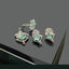 Emerald-Cut Green Gemstone Locket Set with Earrings & Ring
