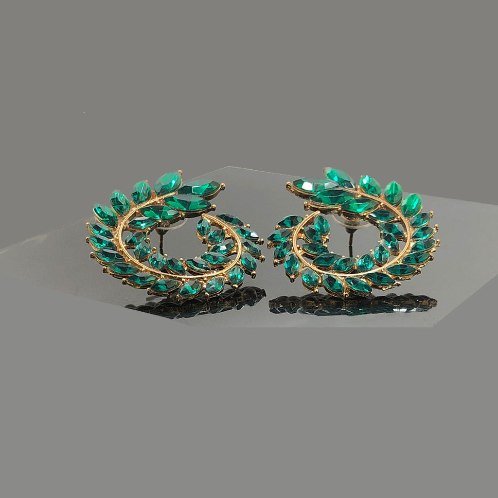 Black Swirl Crystal Earrings – Festive Glam