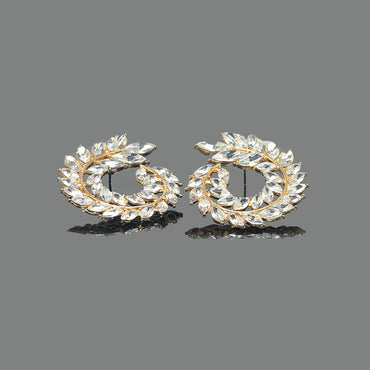 Black Swirl Crystal Earrings – Festive Glam