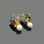 Gold-Tone Floral Pearl Drop Earrings – Elegant Party Wear, Rs.1850