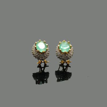 Radiant Gold-Plated Halo Stud Earring