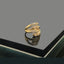 Gold-Tone Triple Crystal Curve Ring