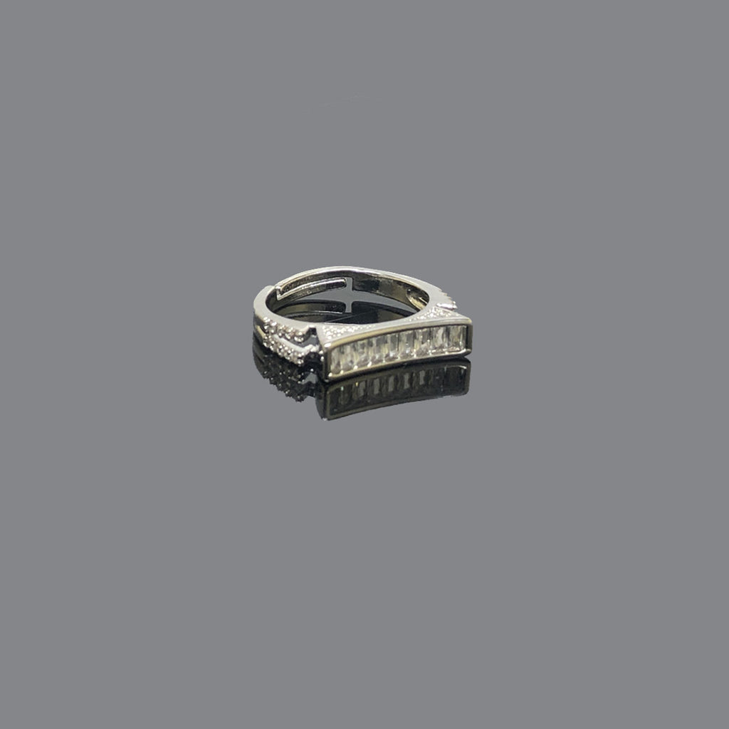 Sleek Geometric Adjustable Baguette Ring – Rs. 300