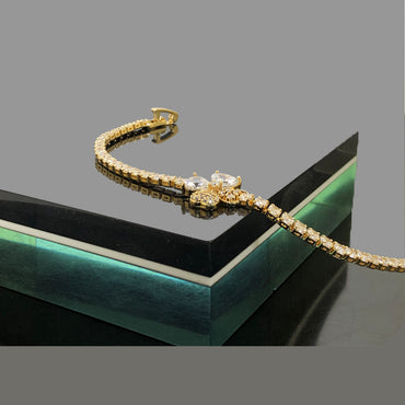 Gold-Plated CZ Butterfly Tennis Bracelet – Rs. 850