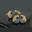 Elegant Marquise Crystal and Peach Stone Locket Set