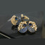 Elegant Marquise Crystal and Peach Stone Locket Set