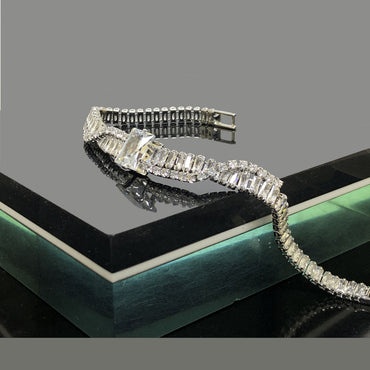 Silver CZ Bracelet with Center Stone – Rs. 950